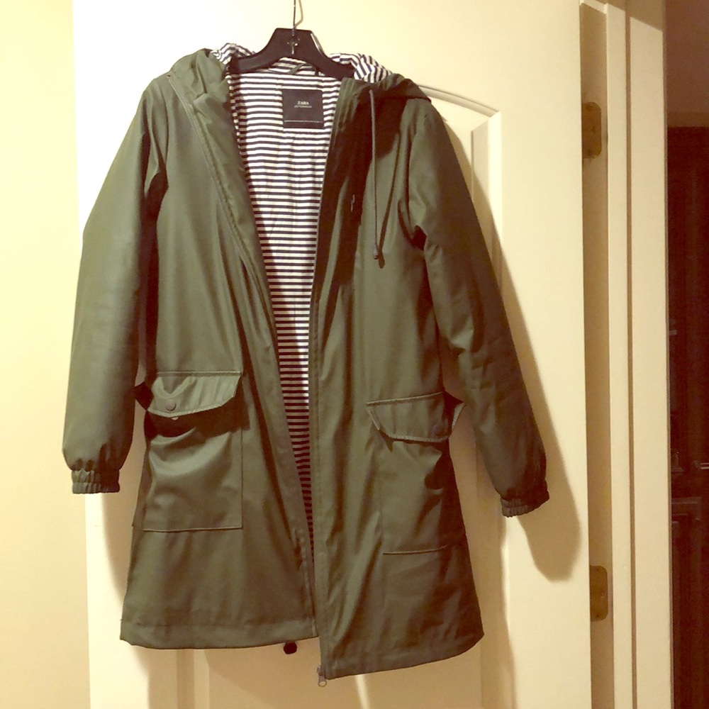 ZARA Padded Hooded Raincoat